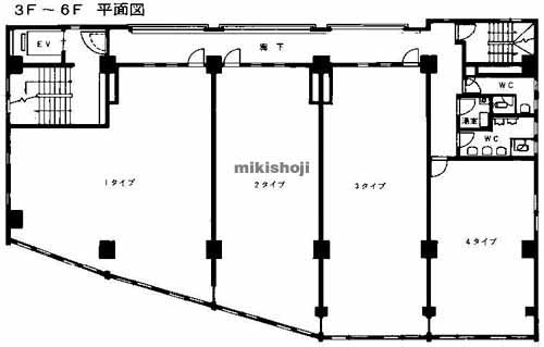 鶴屋町・台町・沢渡のウェイサイドビル 平面1
