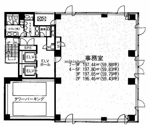 鶴屋町・台町・沢渡の銀洋第二ビル 平面1