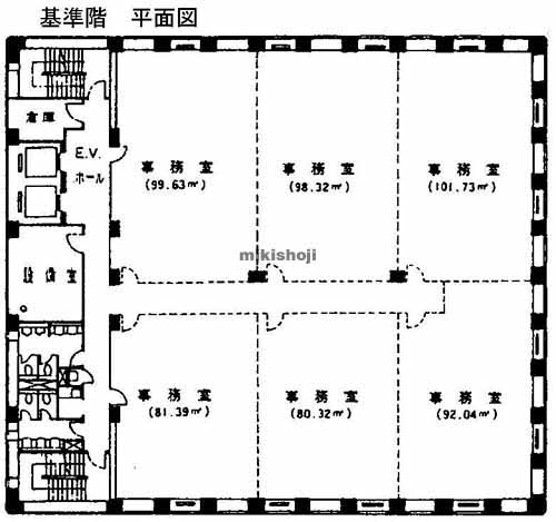 山下町・日本大通の朝日生命横浜ビル 平面1
