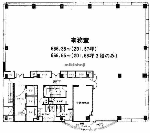 新横浜のベネックス　Ｓ－３ビル 平面1