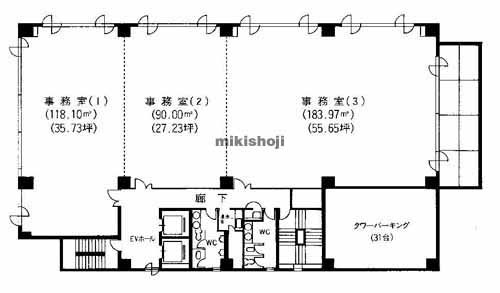 厚木市の本厚木トーセイビルⅡ 平面1
