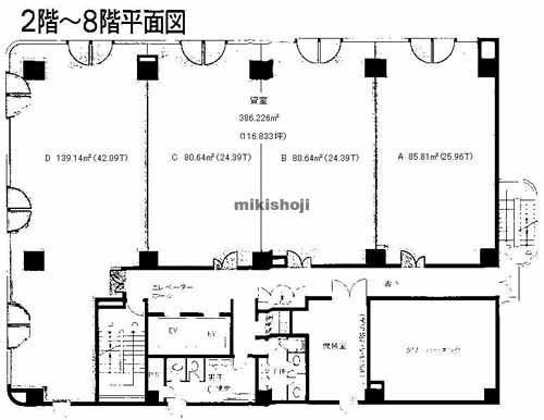 厚木市の日本生命本厚木ビル 平面1