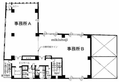 高島の崎陽軒ビルヨコハマ・ジャスト２号館 平面1