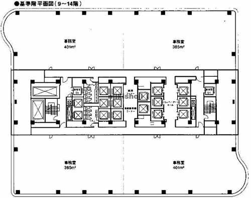 みなとみらいのクイーンズタワーＡ 平面1