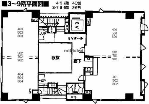 新横浜のアイシスプラザビル 平面1