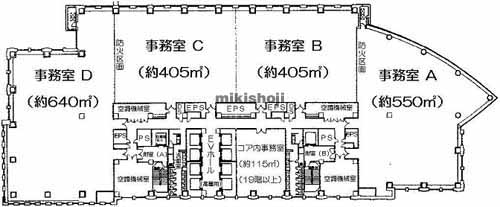 幸区のミューザ川崎セントラルタワー 平面1