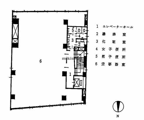 名駅・那古野の三喜ビル 平面1
