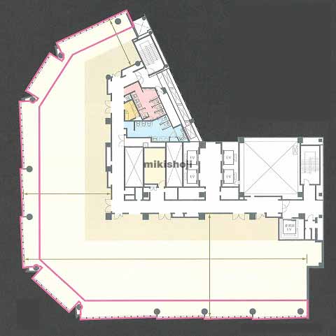 名駅・那古野の名古屋三井ビルディング北館 平面1