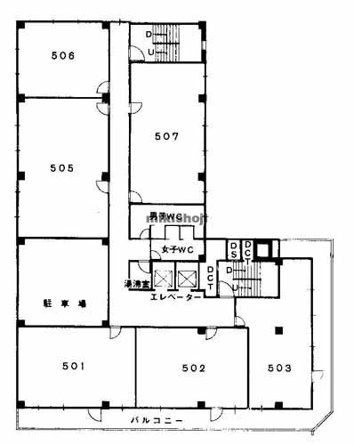 芝田・茶屋町・大深町の日生ビル東館 平面1