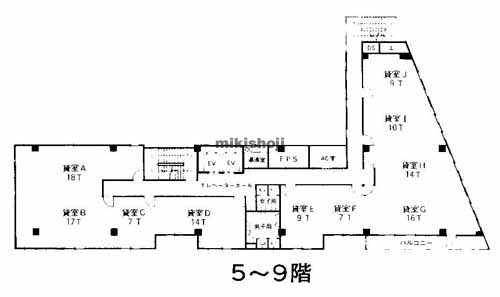 梅田・堂島・中之島の千代田ビル西館 平面1