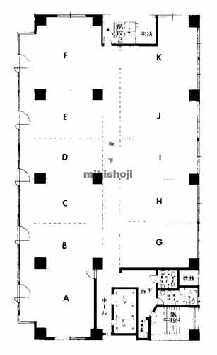 南森町周辺の若杉グランドビル本館 平面1