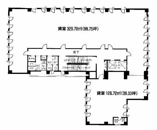 南森町周辺の梅田プラザビル 平面1