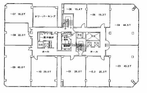 西区他の四ツ橋セントラルビル２号館 平面1