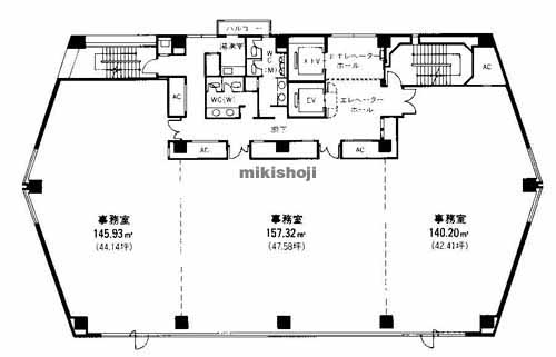 土佐堀・京町堀・西本町のコットンニッセイビル 平面1