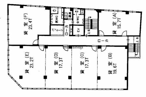 南森町周辺の光栄ビル新館 平面1