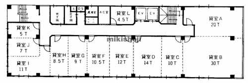 南森町周辺の千代田ビル北館 平面1