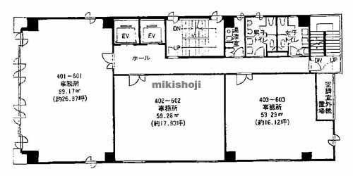 瓦町～久太郎町の南本町エクセルビル 平面1