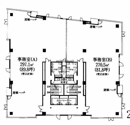 片町・東野田町・網島町・中野町の大手前センチュリービル 平面1