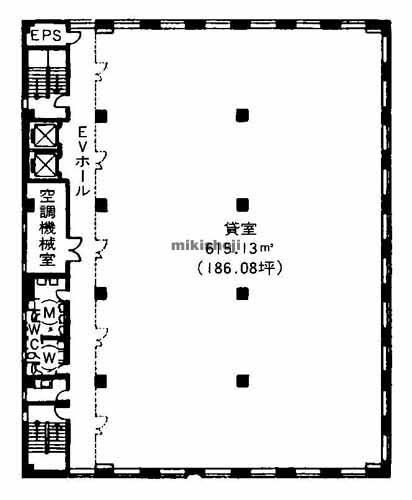 岡山市の明治安田生命岡山桑田町ビル 平面1