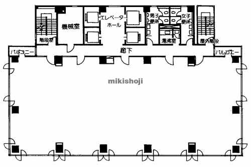 松山市のジブラルタ生命松山ビル 平面1