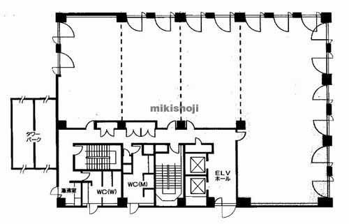 富山市の富山フコク生命ビル 平面1