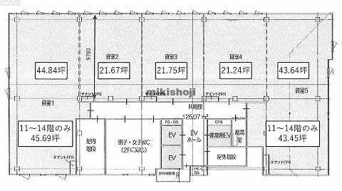 松山市のＬ．Ｂｉｚ松山一番町 平面1