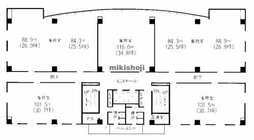博多駅東・駅南の博多サンシティビルⅠ 平面1
