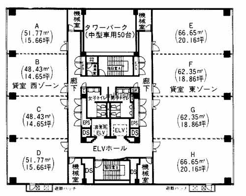 博多アーバンスクエア 平面1