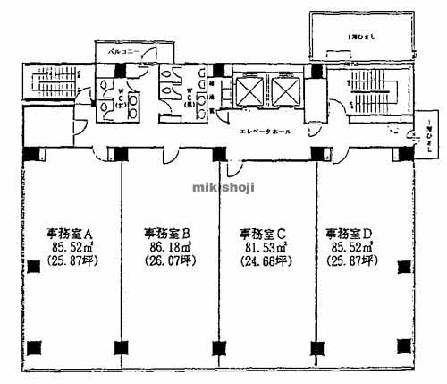 博多駅東・駅南の博多駅東ＱＲビル 平面1