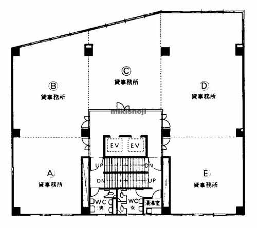 博多駅前・中央街の第７岡部ビル 平面1