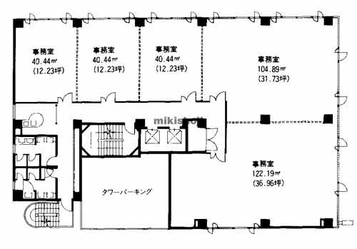 博多駅東・駅南の博多サンシティビルⅡ 平面1