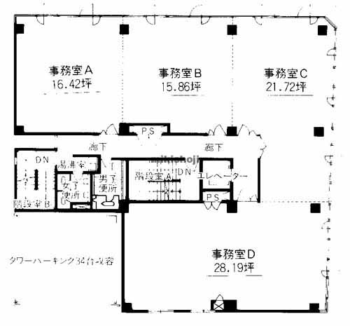 博多駅東・駅南の博多駅東アトルビル 平面1