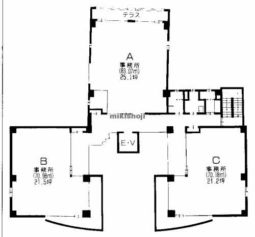 赤坂・大名・舞鶴の天神ＭＩＥＺＢＬＤＧ 平面1