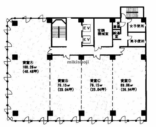 熊本市の太陽生命熊本第２ビル 平面1