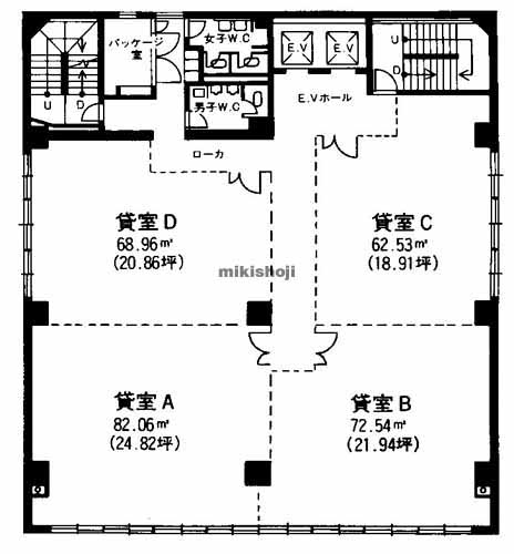 熊本市のＷビルディング紺屋今町 平面1