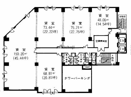 小倉北区全域の北九州東洋ビル 平面1