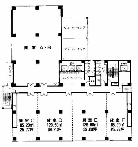 八丁堀地区の明治安田生命広島幟町ビル 平面1