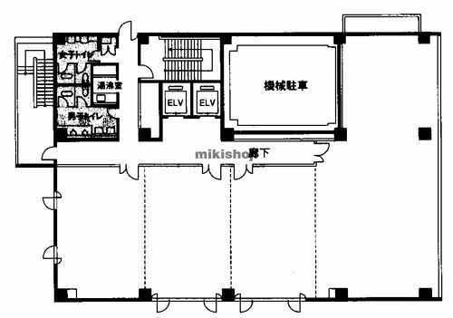 久留米市全域の久留米東町公園ビル 平面1