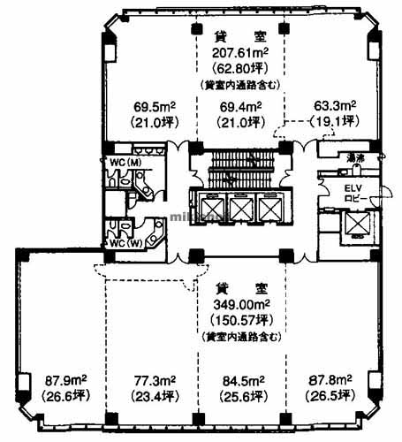 朝日生命長崎ビル 平面1