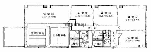 赤坂・大名・舞鶴の上ノ橋ビル 平面1