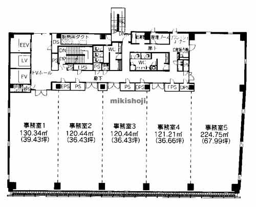 博多駅前・中央街の明治安田渡辺ビル 平面1