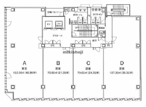 祇園・呉服町の博多祇園ＮＫビル 平面1